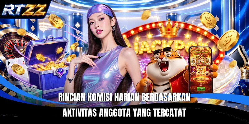 Rincian komisi harian berdasarkan aktivitas anggota yang tercatat
